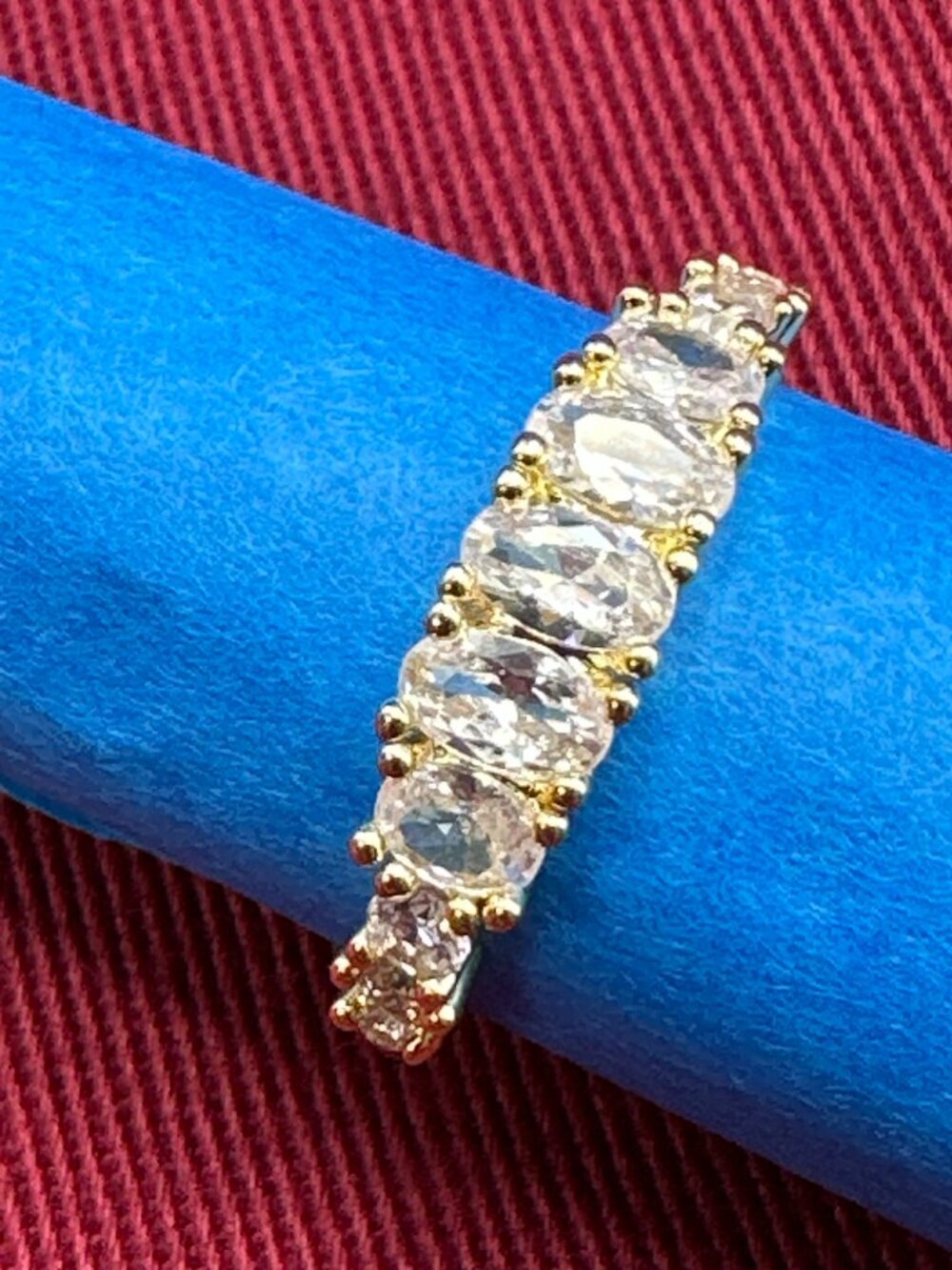 Cubic Zirconia Gold-Tone Ring Size 8